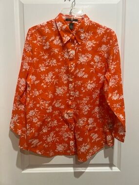 Ralph Lauren Orange Floral Button-Down Shirt